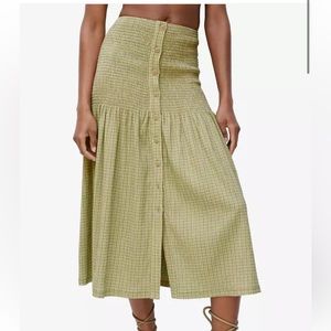 Mango Gingham Print Skirt